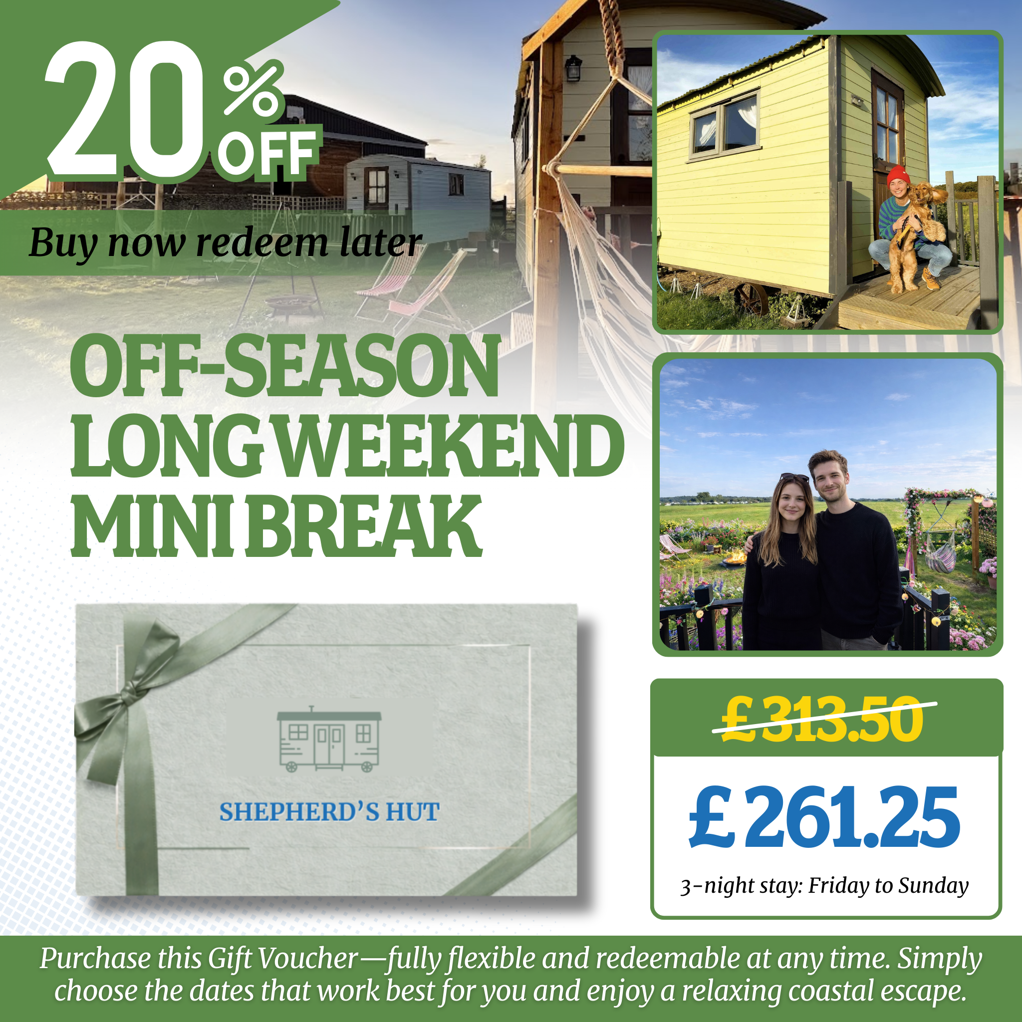 Hunstanton Shepherd's Hut Glamping Gift Voucher