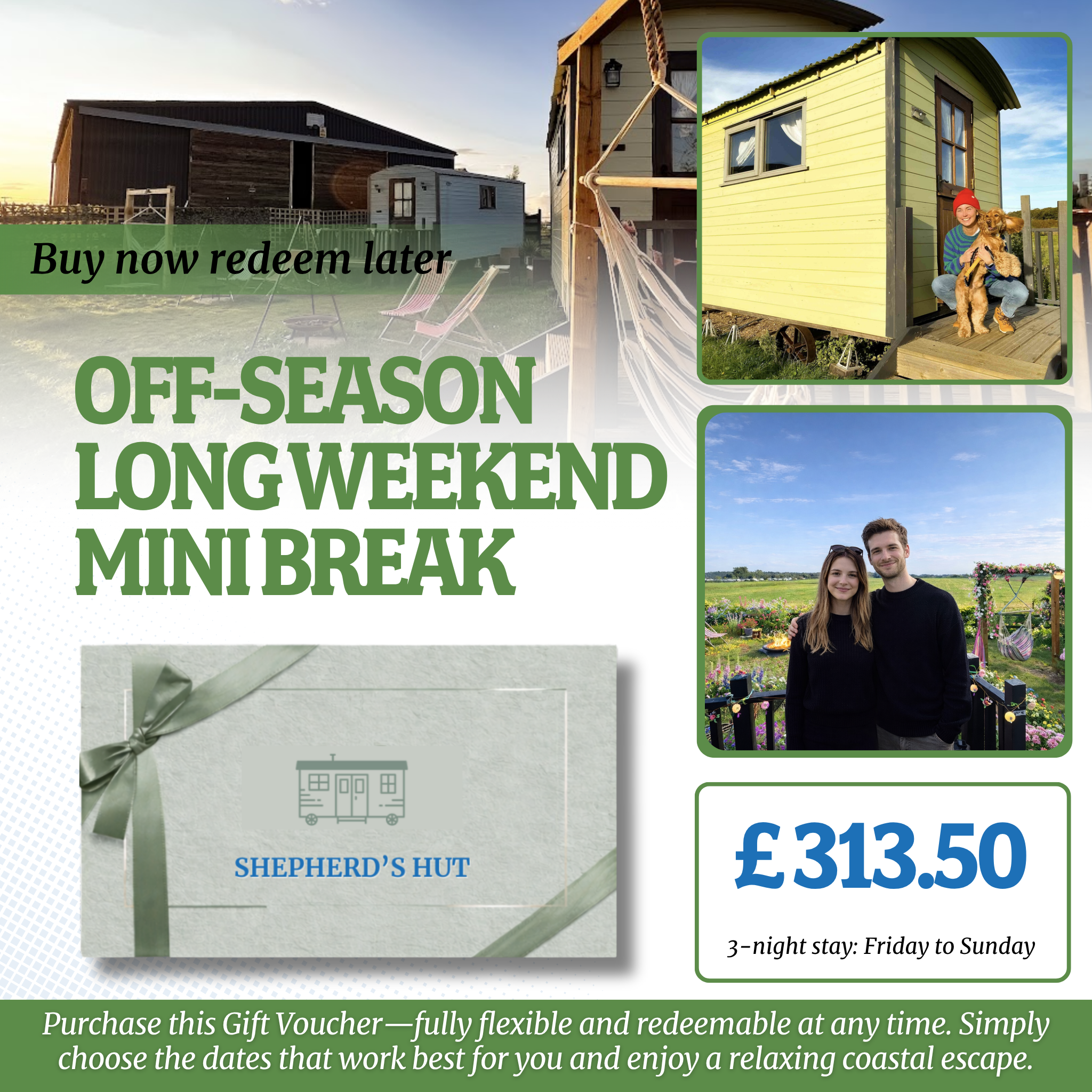 Hunstanton Shepherd's Hut Glamping Gift Voucher