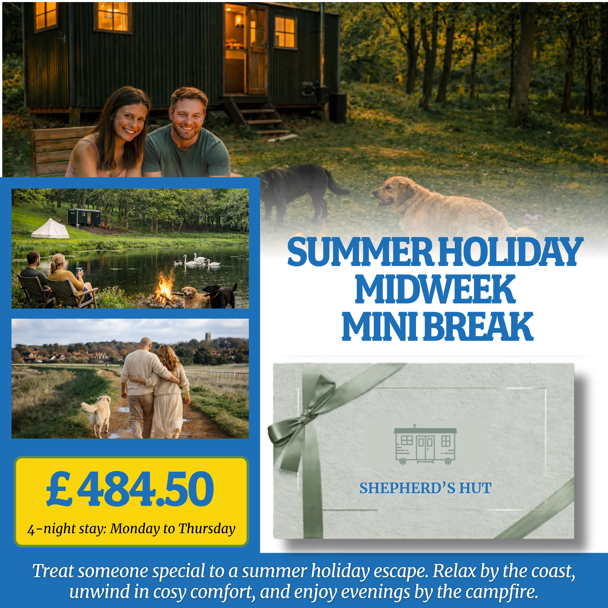 North Norfolk Shepherd's Hut Glamping Gift Voucher