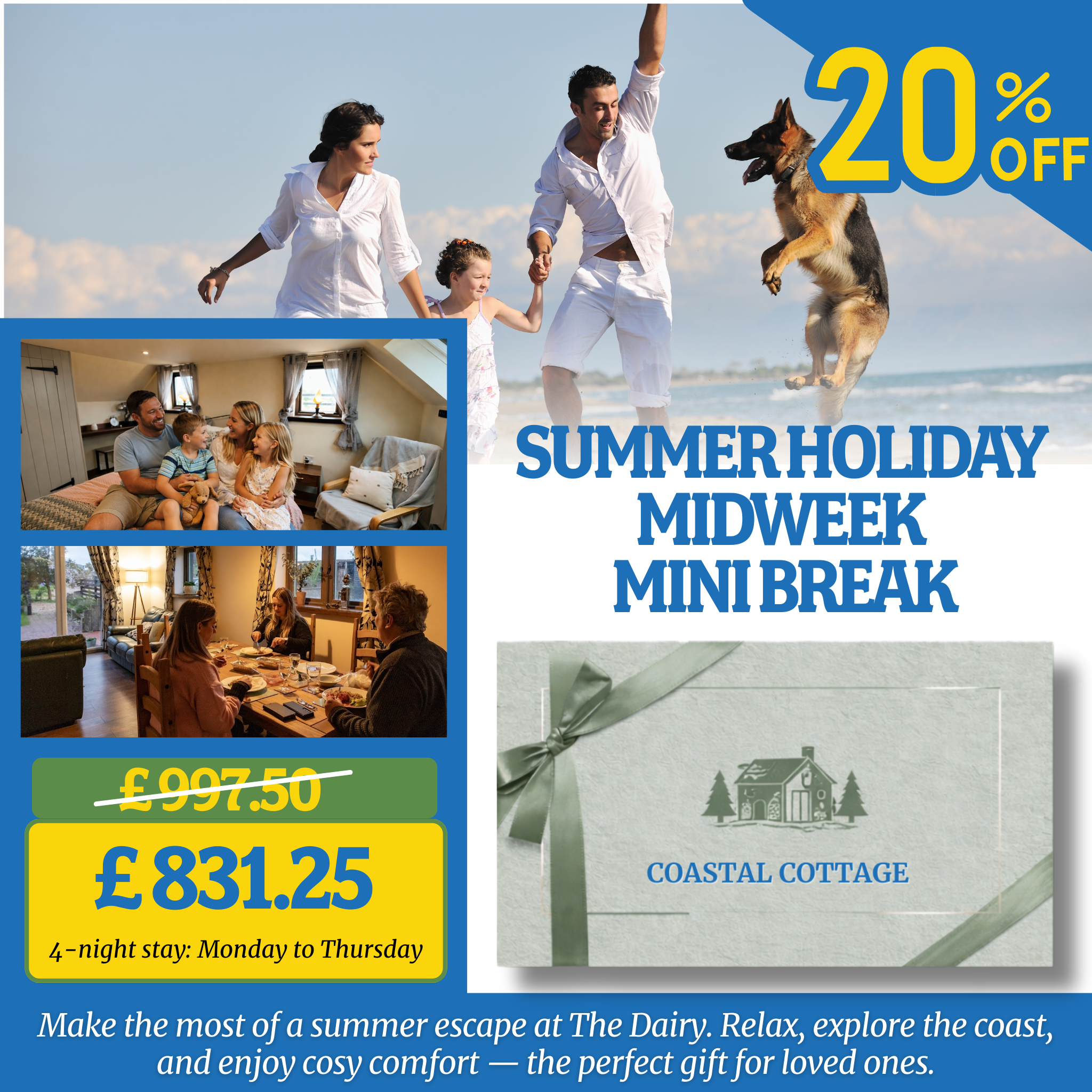 The Dairy Cottage Gift Voucher – Family Holiday Norfolk