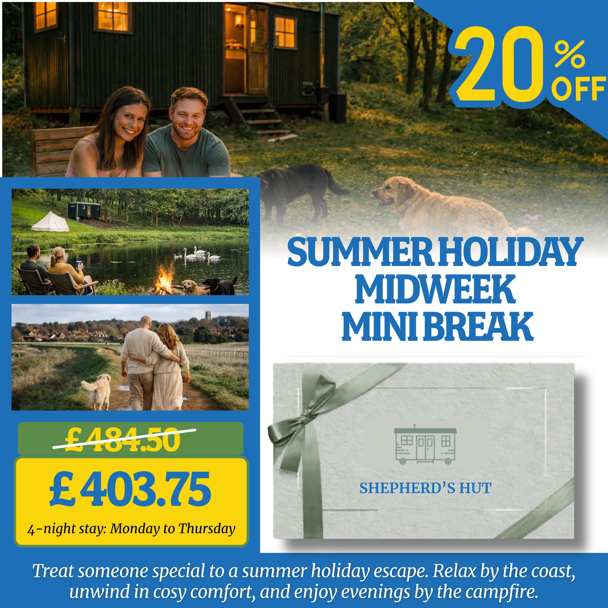 North Norfolk Shepherd's Hut Glamping Gift Voucher